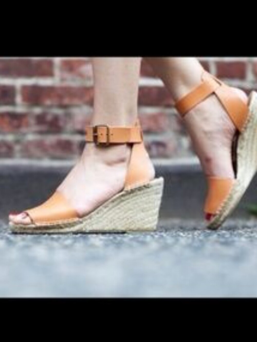 Picon Made In Spain Leather Neutral Espadrille Wedge Sandals with Ankle Strap